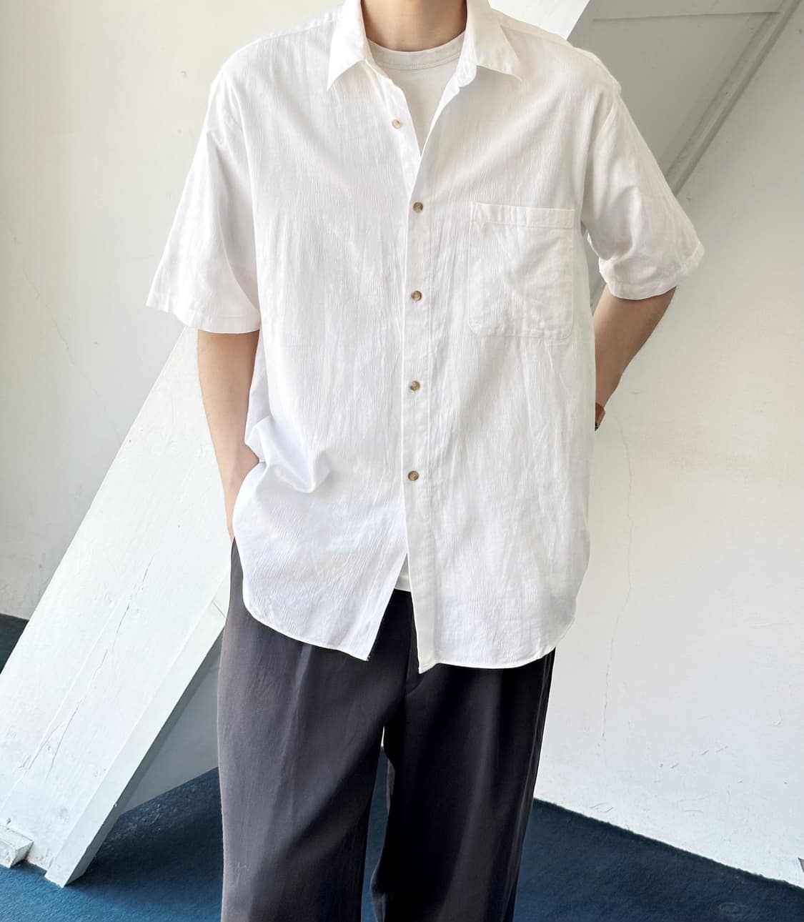 Jacquard light cotton H/S shirt 상품이미지6