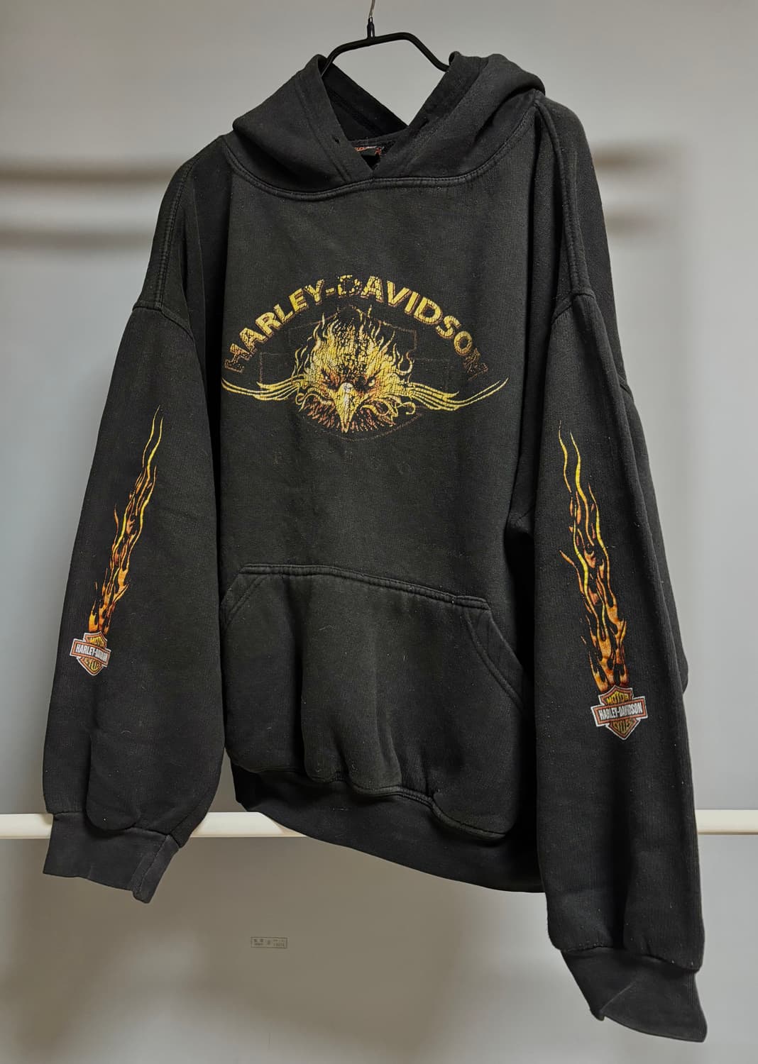 90s 할리데이비슨 플레임 후드 블랙 상품이미지1