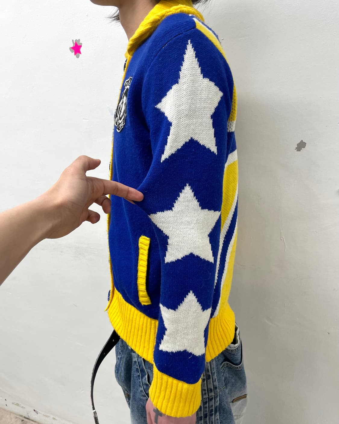 cocolulu yellow union star knit jacket 상품이미지5