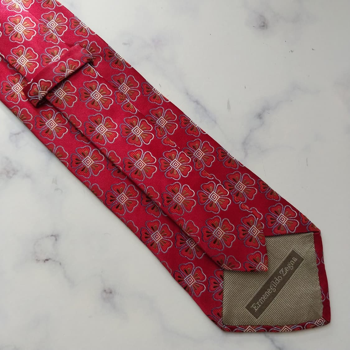 에르메네질도 제냐 플라워 자카드 넥타이 9.8cm A+~A등급 k2055 상품이미지7