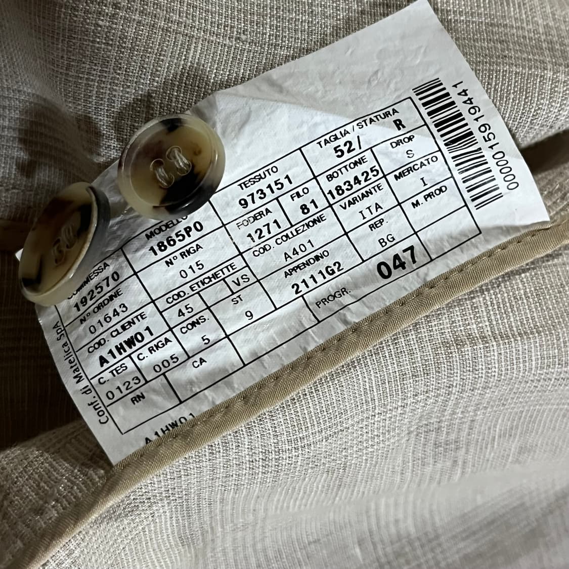 [110] 알마니 꼴레지오니 글렌 린넨자켓 상품이미지9