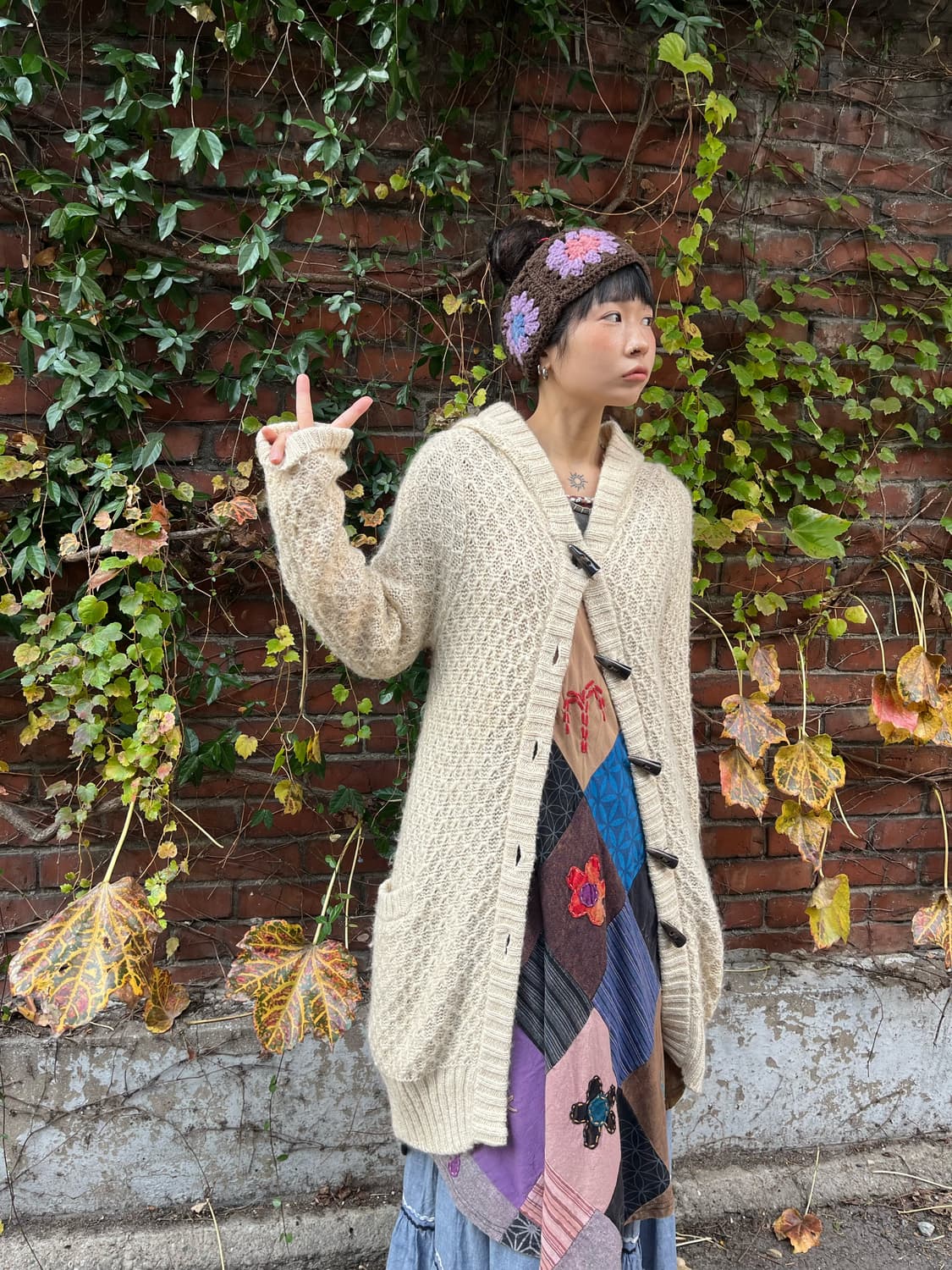 아이보리 데일리무드 니트 후드 가디건 상품이미지1