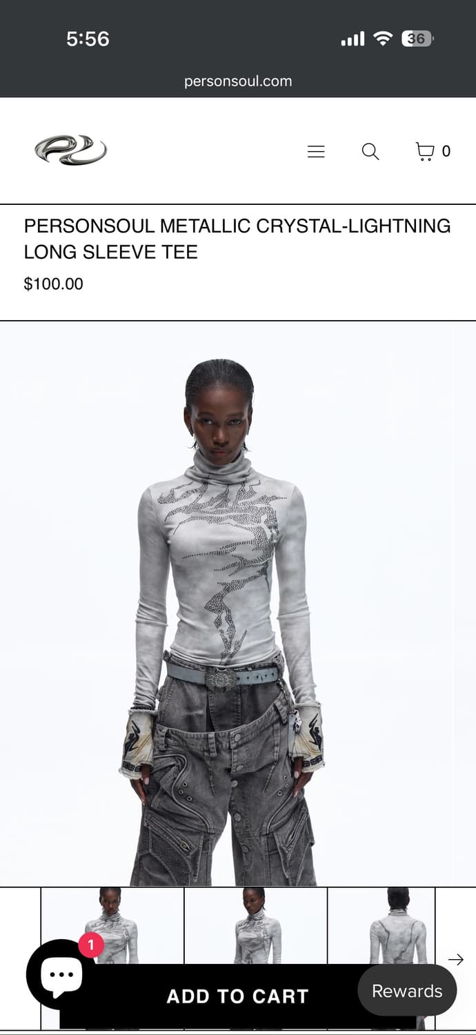 퍼슨소울 메탈릭 크리스탈 라이트닝 롱슬리브 상품이미지1