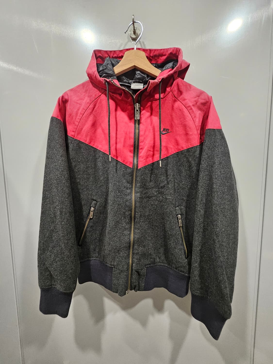 나이키 배색 울혼방 후드 집업 자켓 상품이미지1