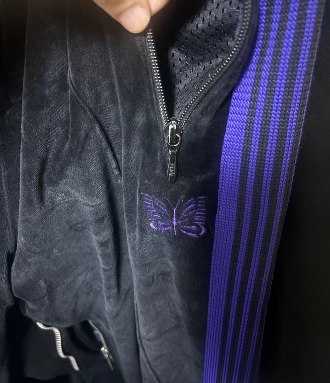 니들스 크랙팬츠 네로우핏 검보 벨루어 상품이미지2