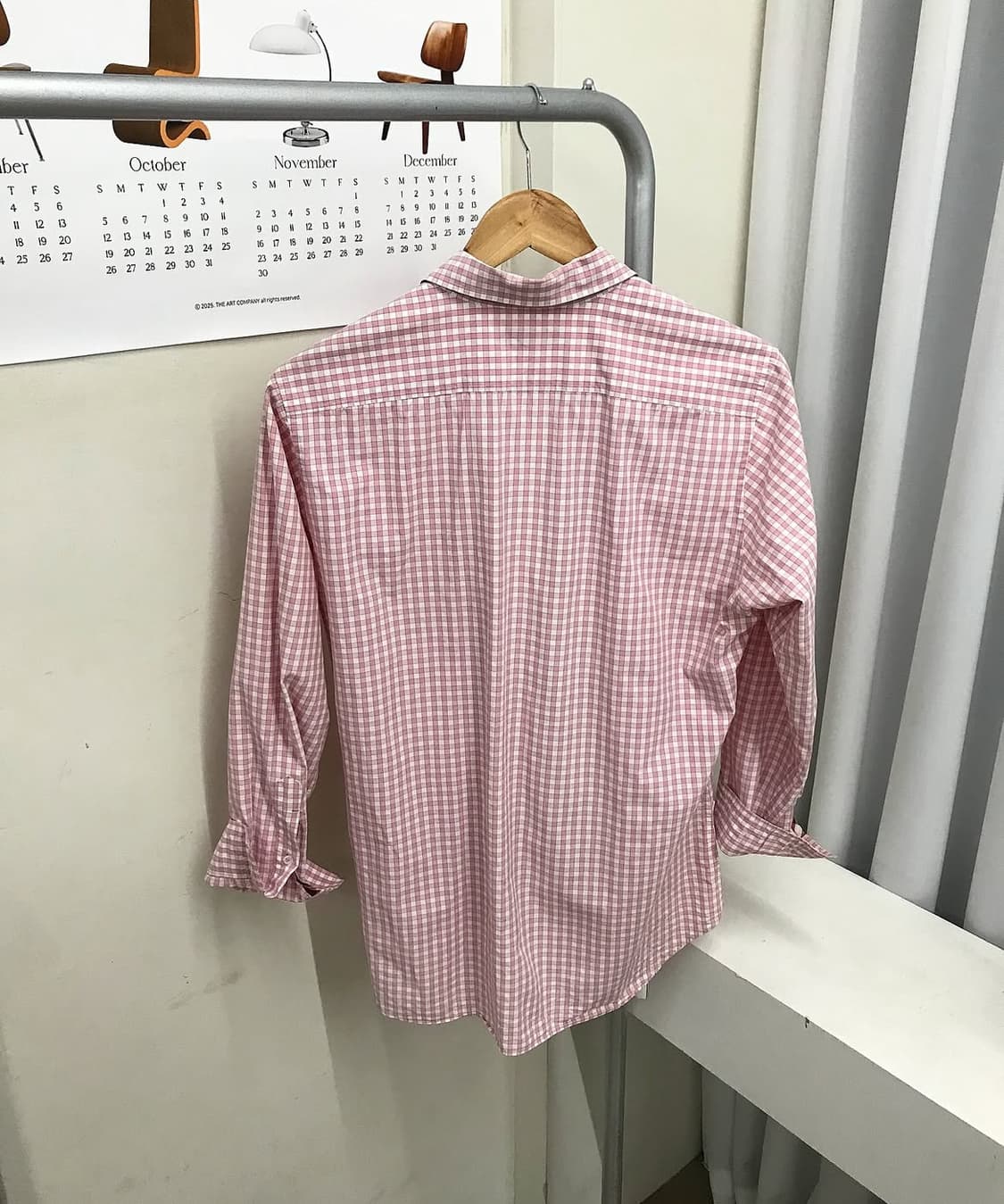 버버리 로고 핑크 체크 셔츠 상품이미지4