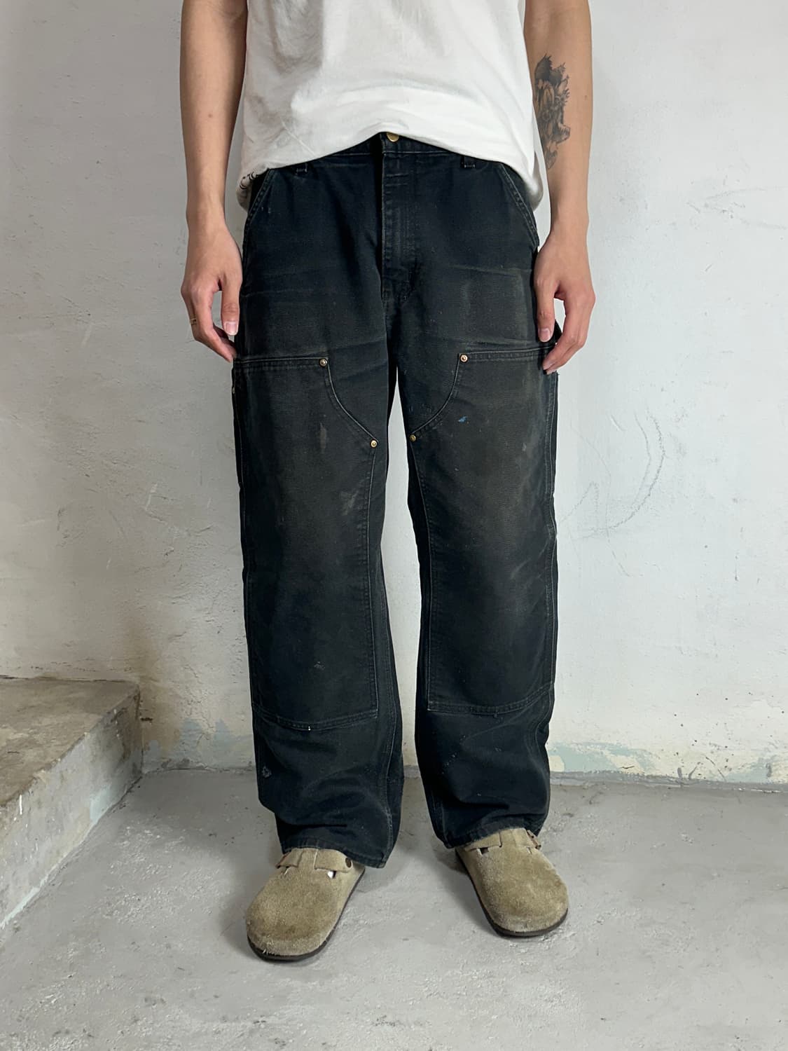 OG USA Made 칼하트 B01 더블니 블랙 칼하트 썩블니 카펜터 상품이미지10