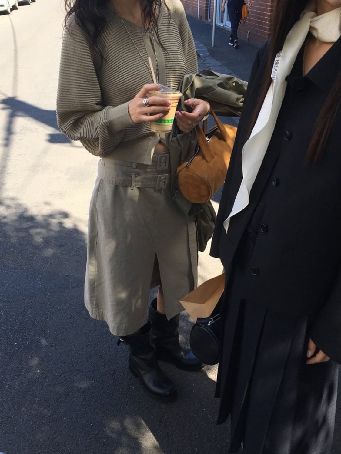 브리드 3D 플리츠 가디건 카키 상품이미지2