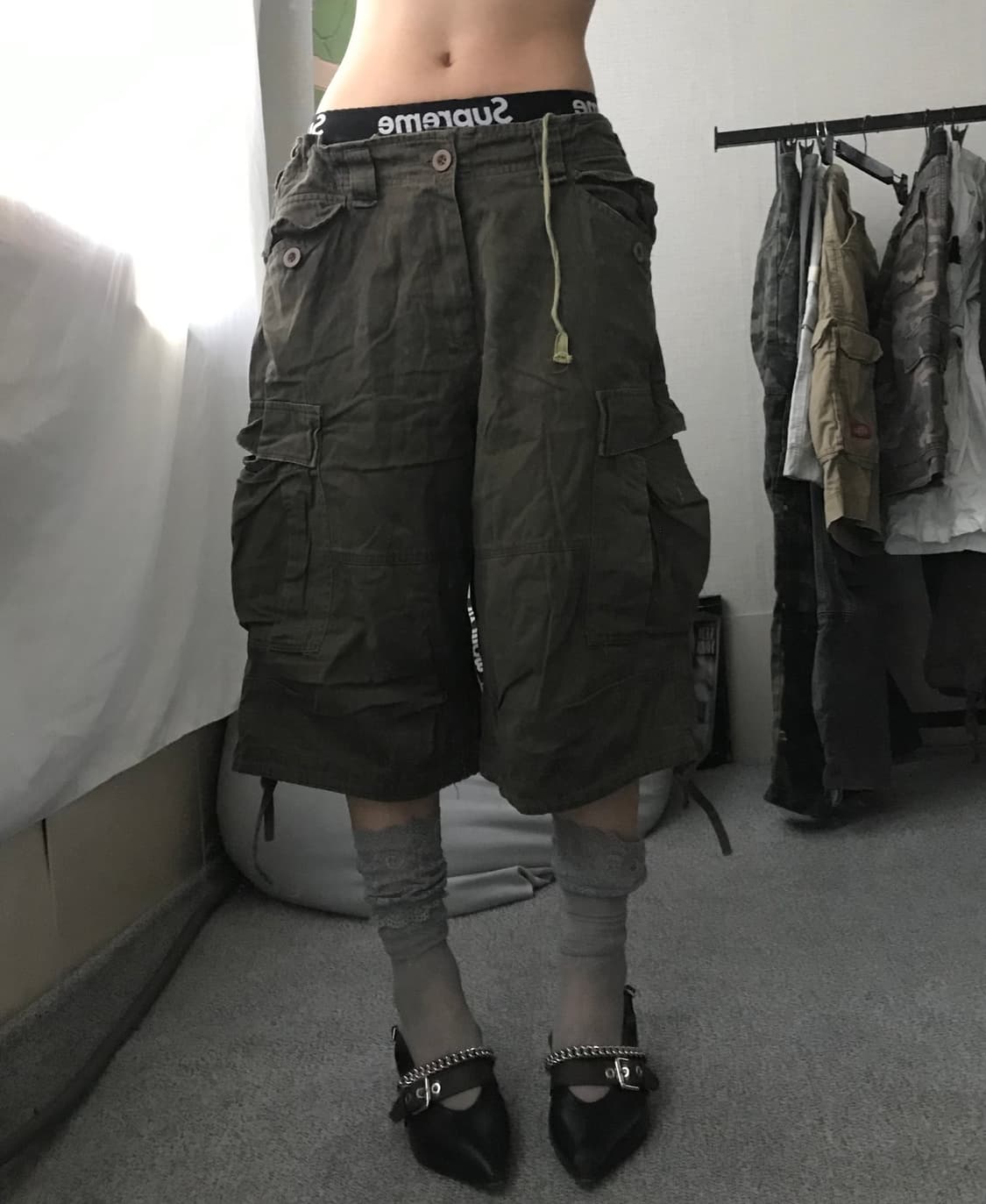 브라운 와이드핏 버뮤다 팬츠 상품이미지5