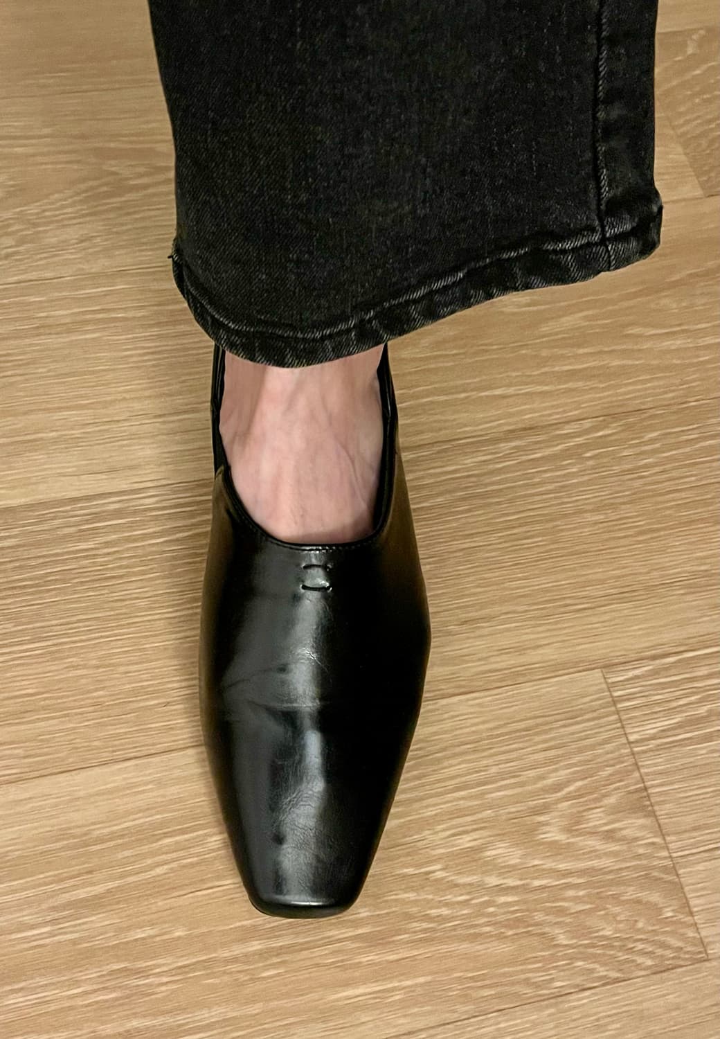 도매택/스퀘어 토 사이드 밴딩 플랫 (38/240) 상품이미지9