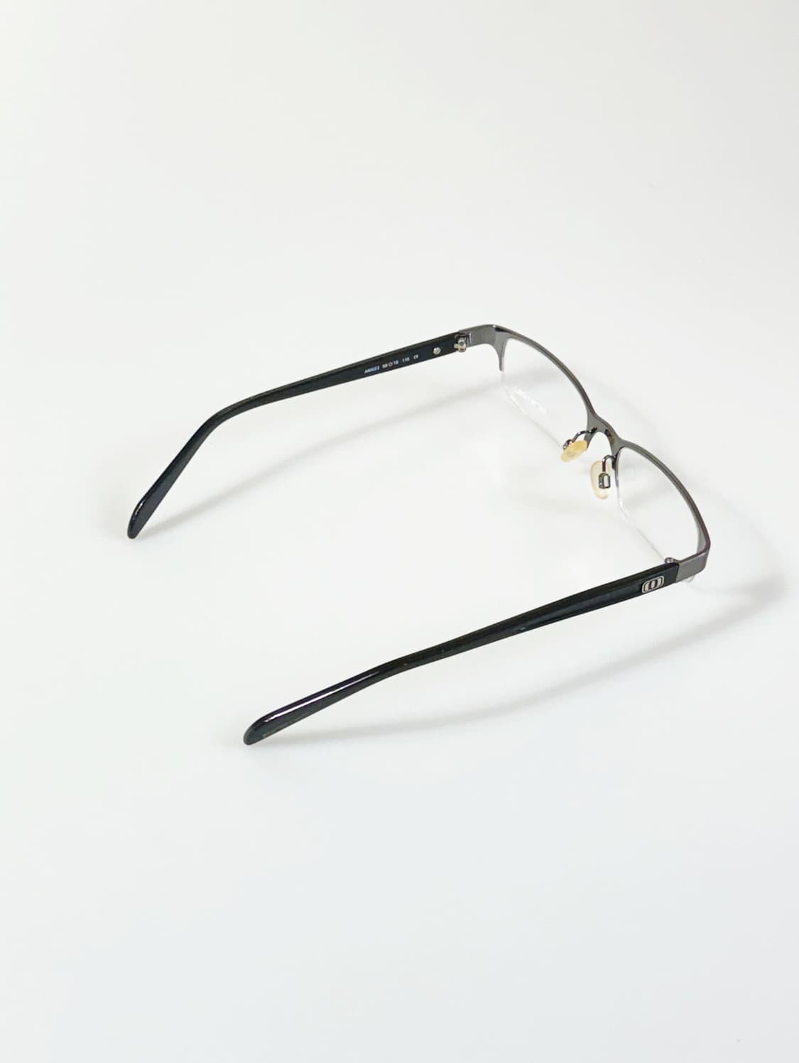ANIWAY 다크실버 메탈릭 반무테 스퀘어 빈티지 안경 상품이미지4