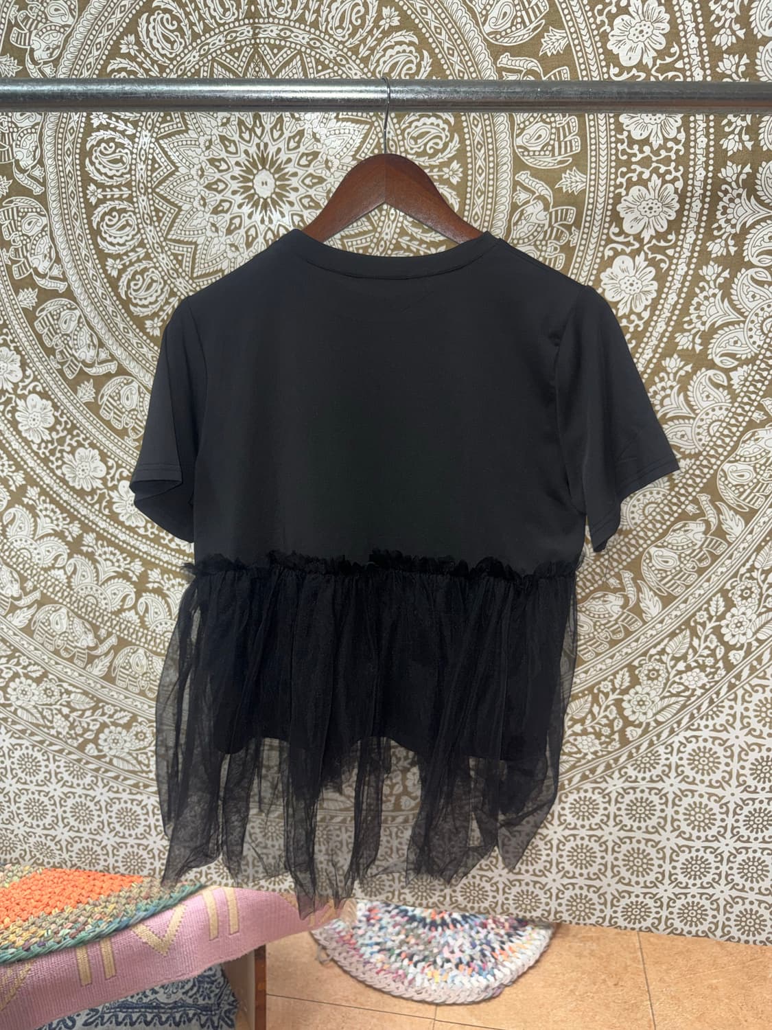 레이스 디테일 반팔 티  상품이미지4