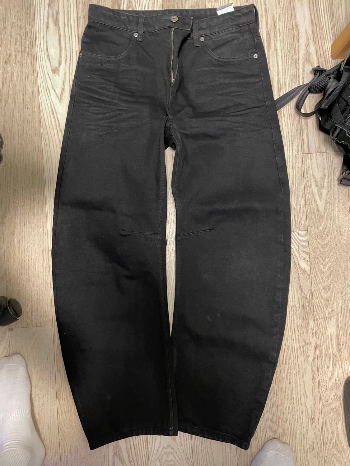 쿠어 커브드 팬츠 블랙 L 상품이미지1