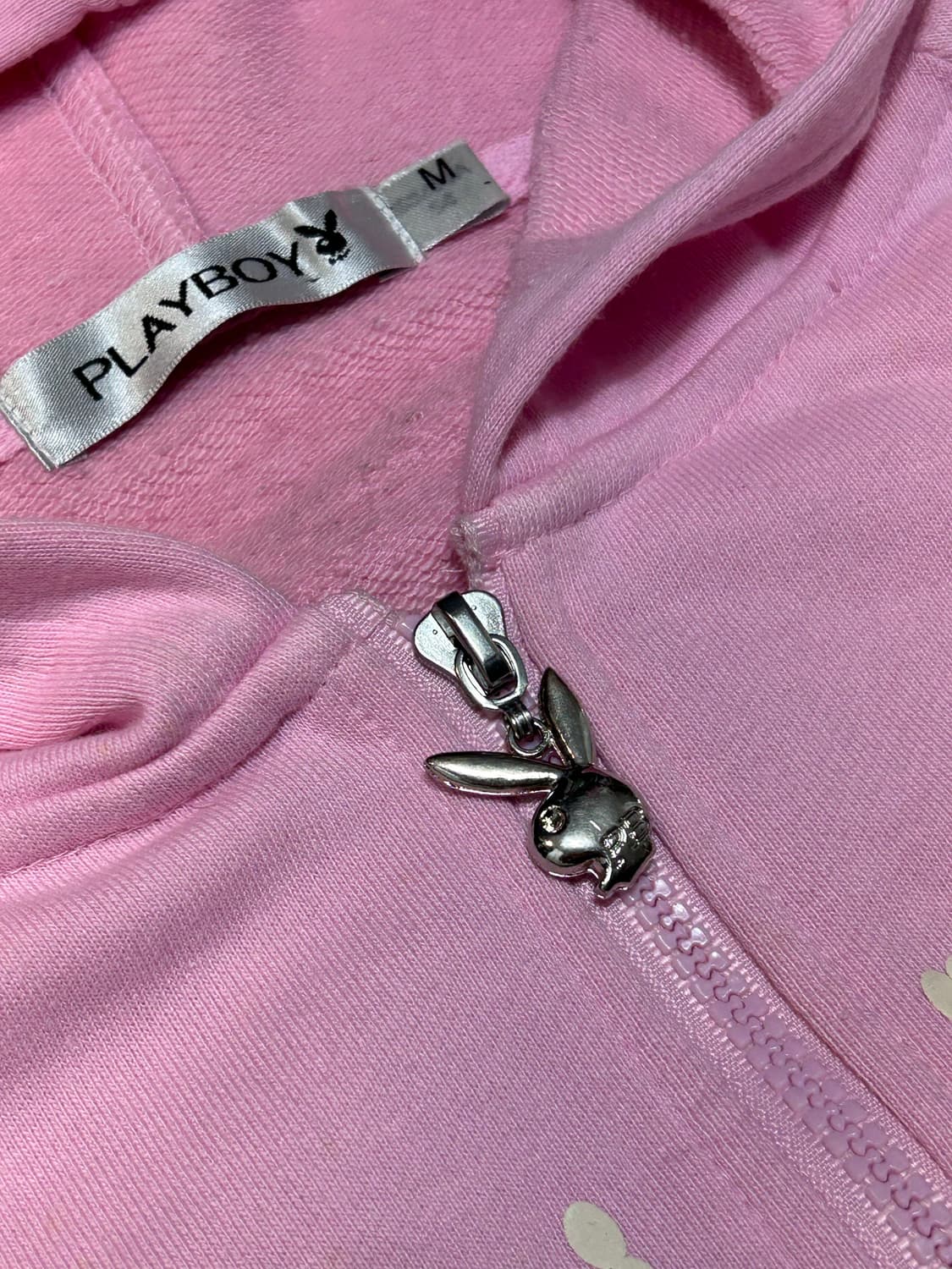 Playboy rabbit zipper pink hood zip-up 상품이미지3
