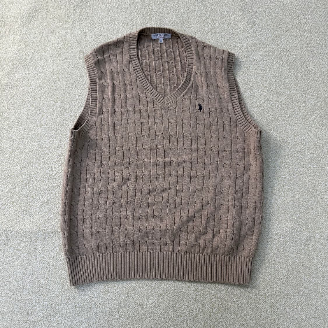 XL 유에스폴로 케이블 니트 베스트 0223T 상품이미지1