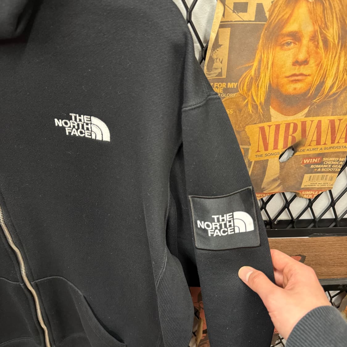 노스페이스 후드 집업 전후면 스퀘어 로고 포인트 블랙 상품이미지5