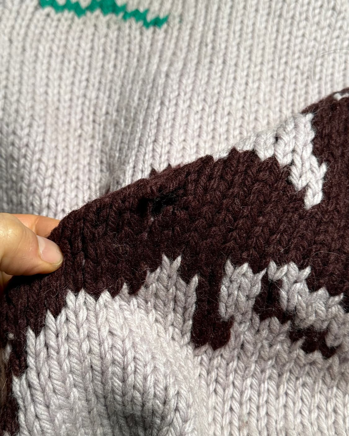 (60‘s 라이트닝 지퍼) 빈티지 사슴 패턴 코위찬 스웨터 105 상품이미지7