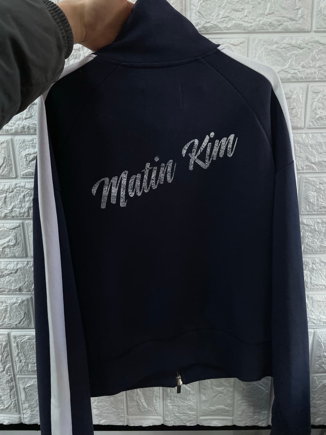 마뗑킴 빈티지 그래픽 저지 집업 네이비 상품이미지6