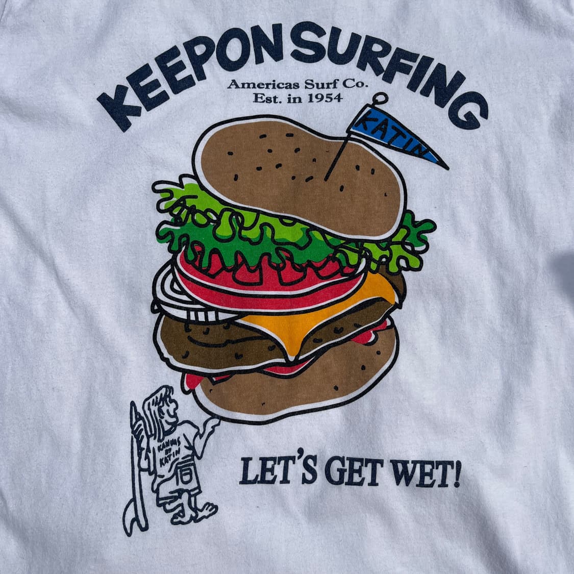 90s Katin(USA) 햄버거 서핑 반팔 (실측확인) 상품이미지2