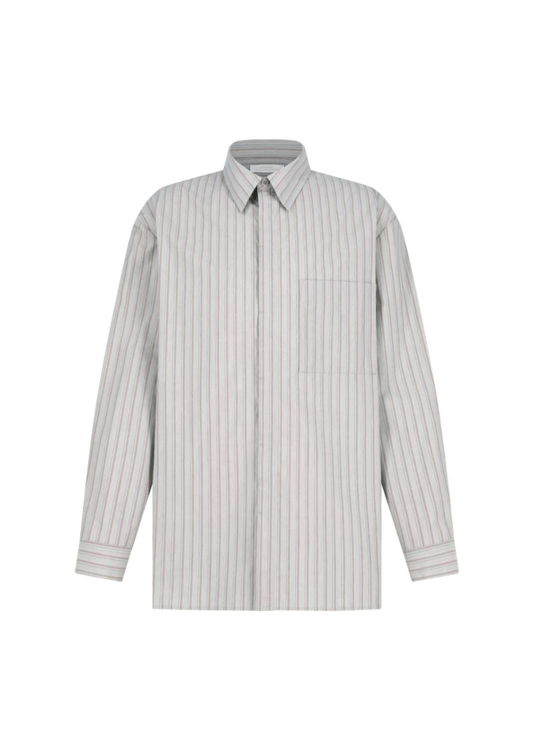 [L] 아모멘토 스트라이프 포켓 셔츠 grey 상품이미지1