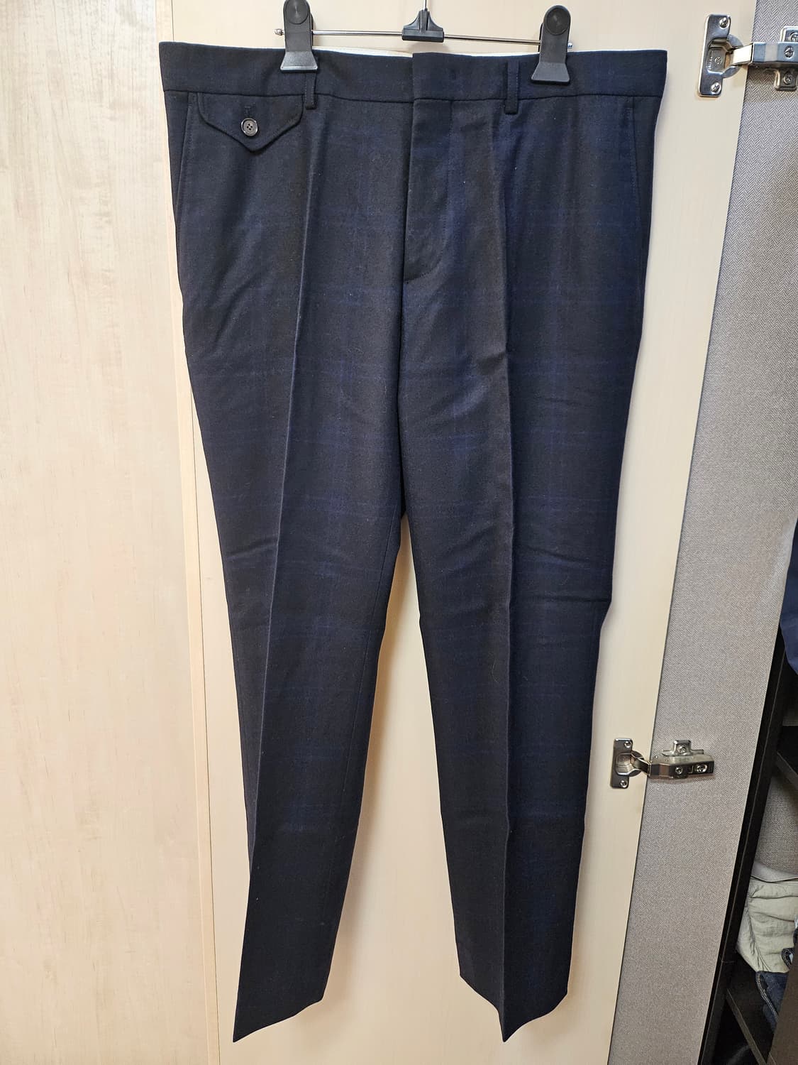 커스텀멜로우 남성 네이비 체크 슬랙스 34 상품이미지1