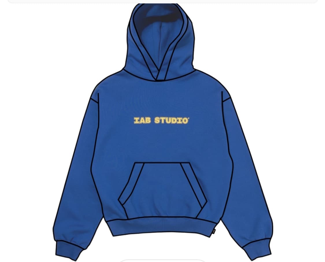 [S]아이앱 스튜디오 스트레이트 로고 블루 후드 상품이미지1