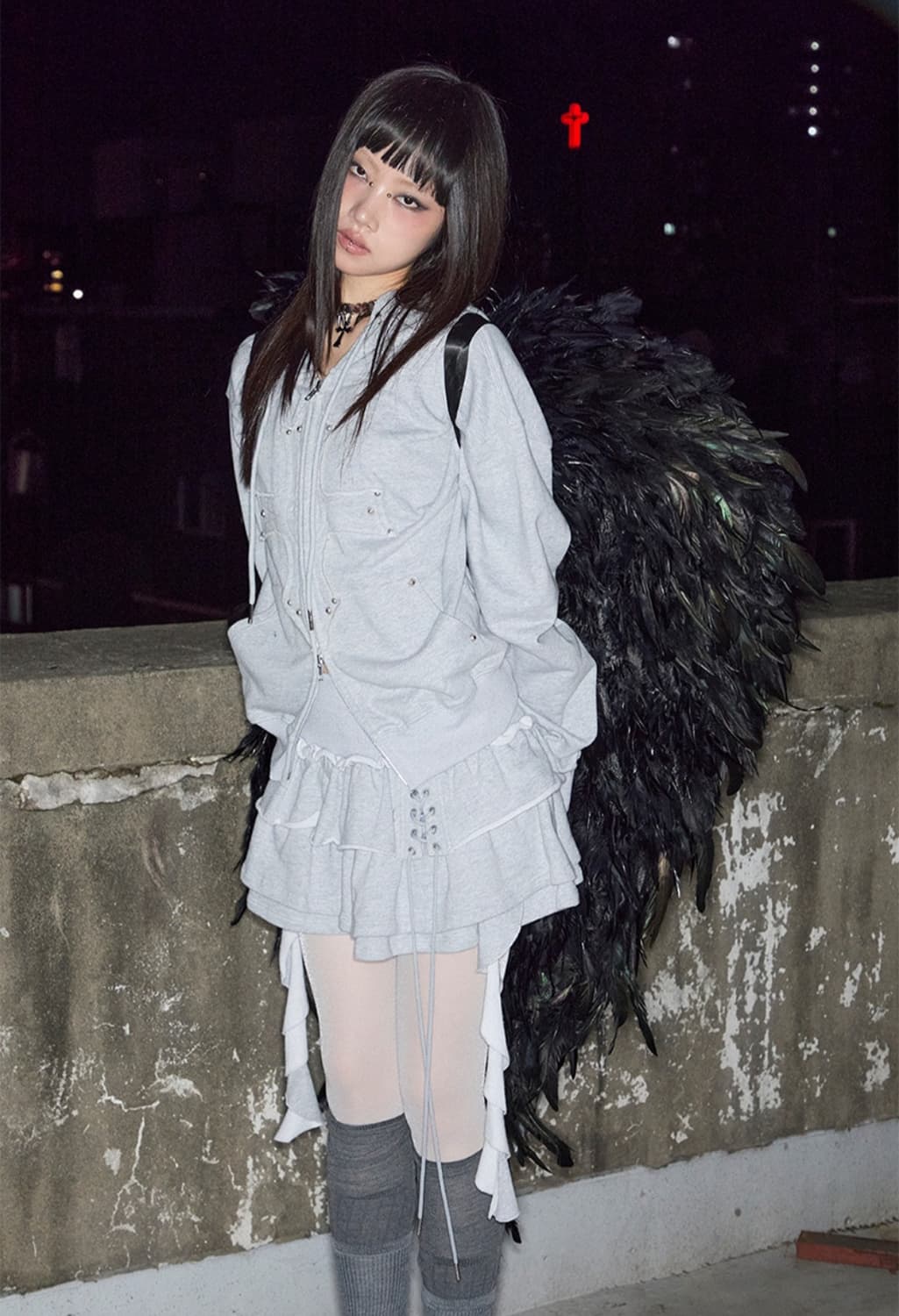 낫노잉Tiered Ruffle Sweat Skirt 상품이미지2