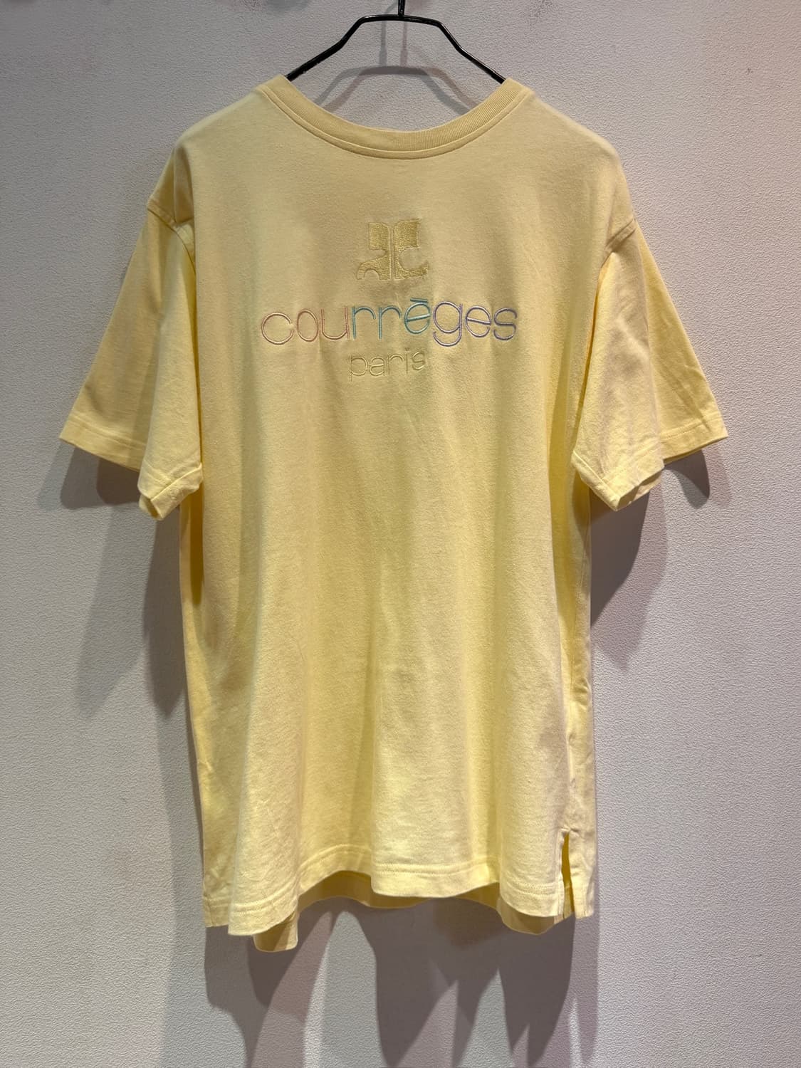 Courreges Pastel Yellow Logo T-Shirt 상품이미지2