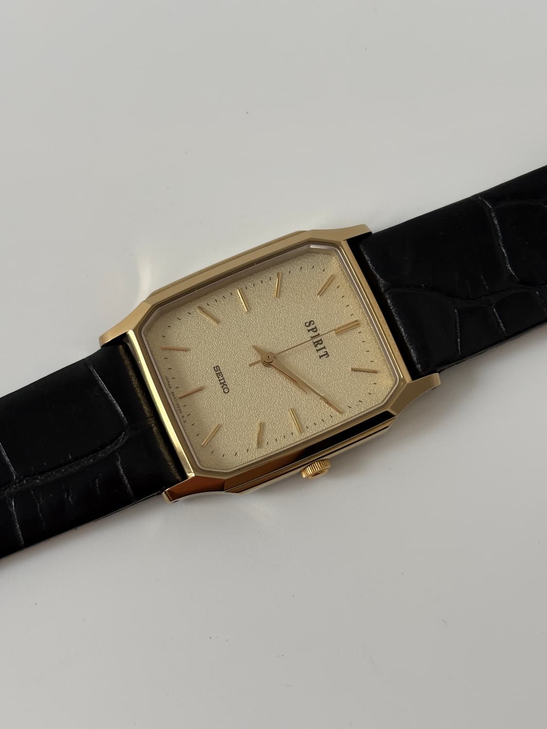세이코 1980년대 Spirit 텍스쳐 다이얼 골드 탱크 쿼츠 남성 상품이미지4