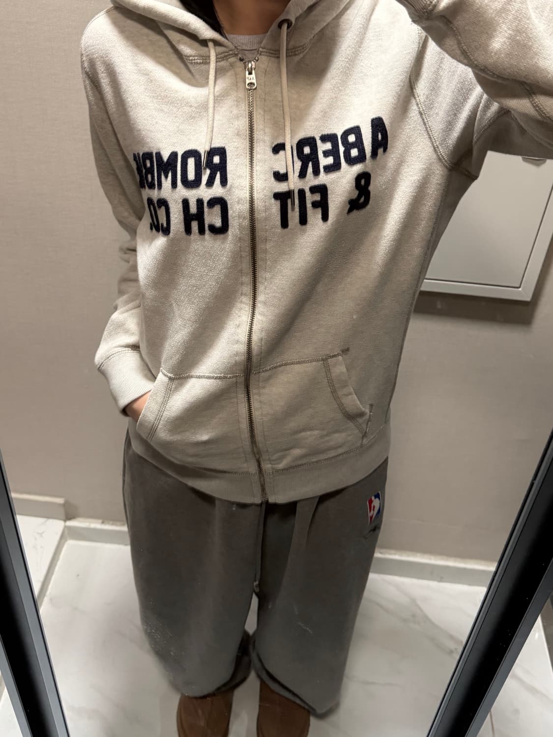 아베크롬비 그레이 후드집업 s 상품이미지1