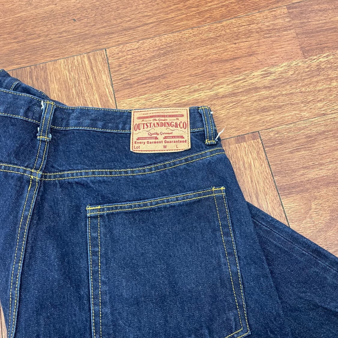 아웃스탠딩 와이드 셀비지 데님 팬츠 상품이미지2