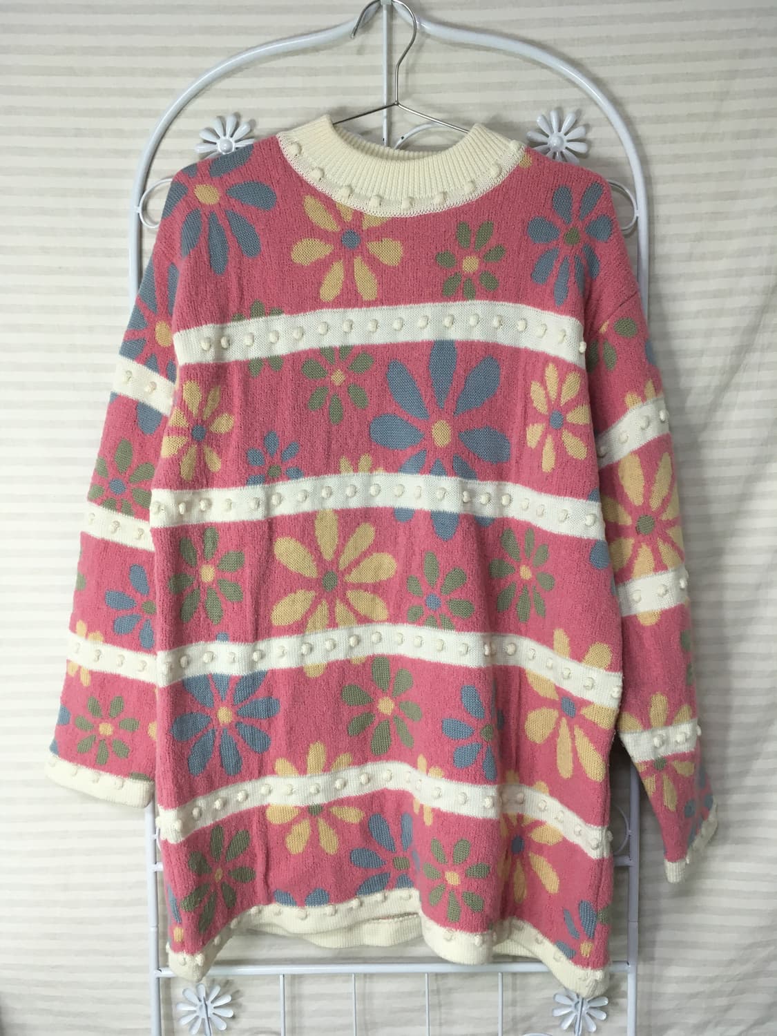 빈티지 딸기우유 폼폼이 니트 y2k 스트릿 갸루 펑키 일본빈티지716 상품이미지1