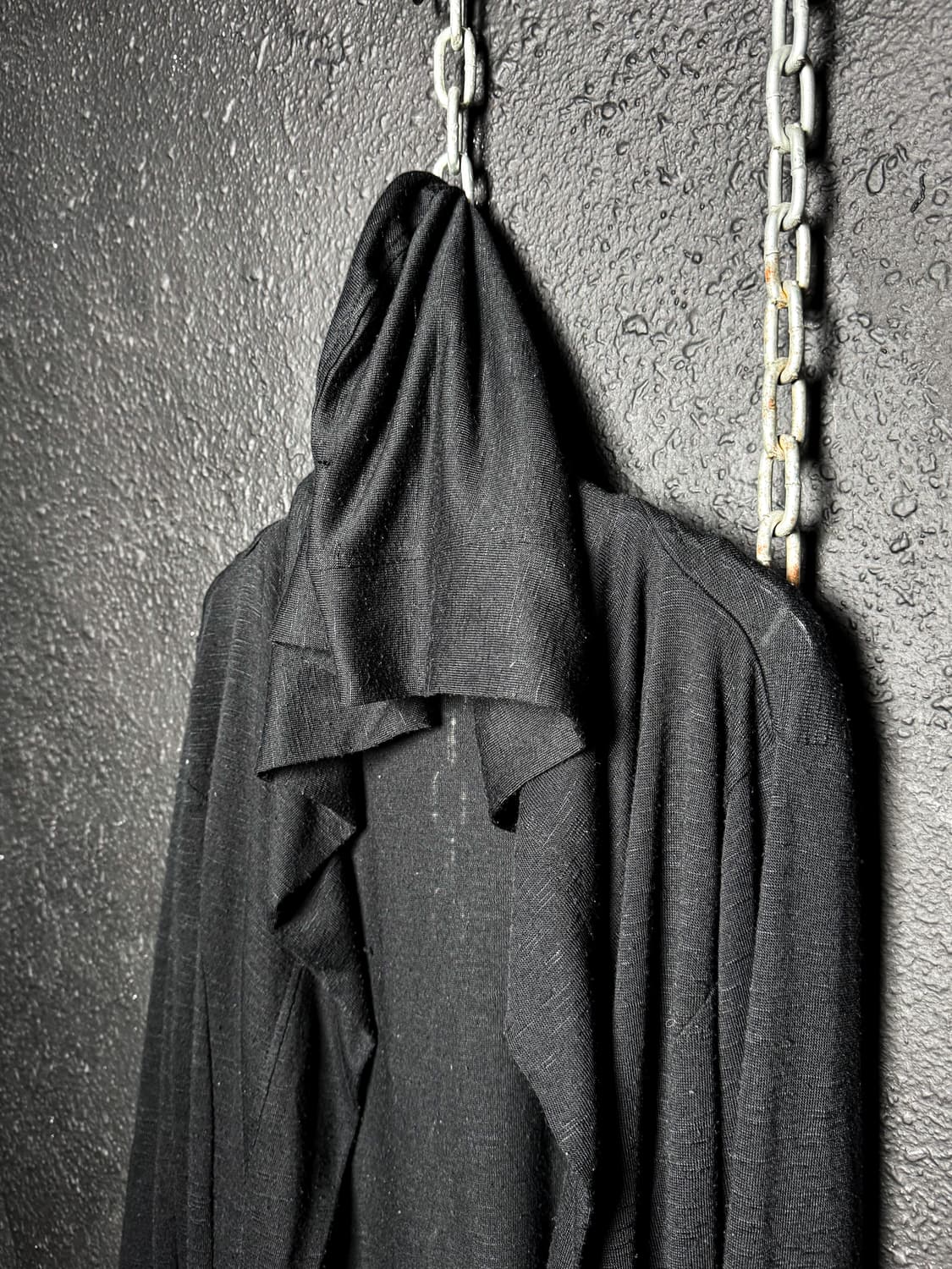 Black long draped hooded cardigan  상품이미지7