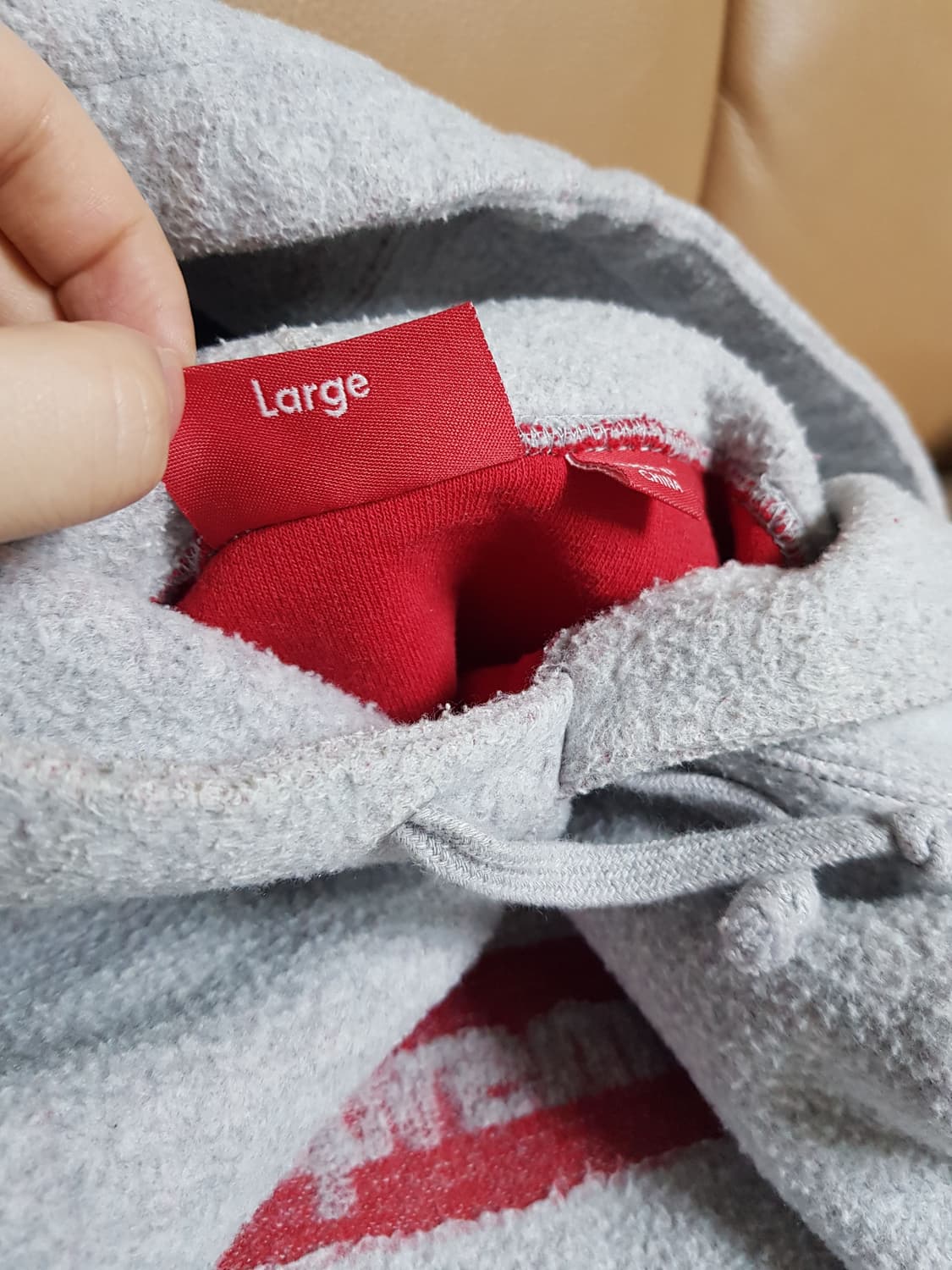 슈프림 인사이드아웃 박스로고 후드 티셔츠 그레이 상품이미지8