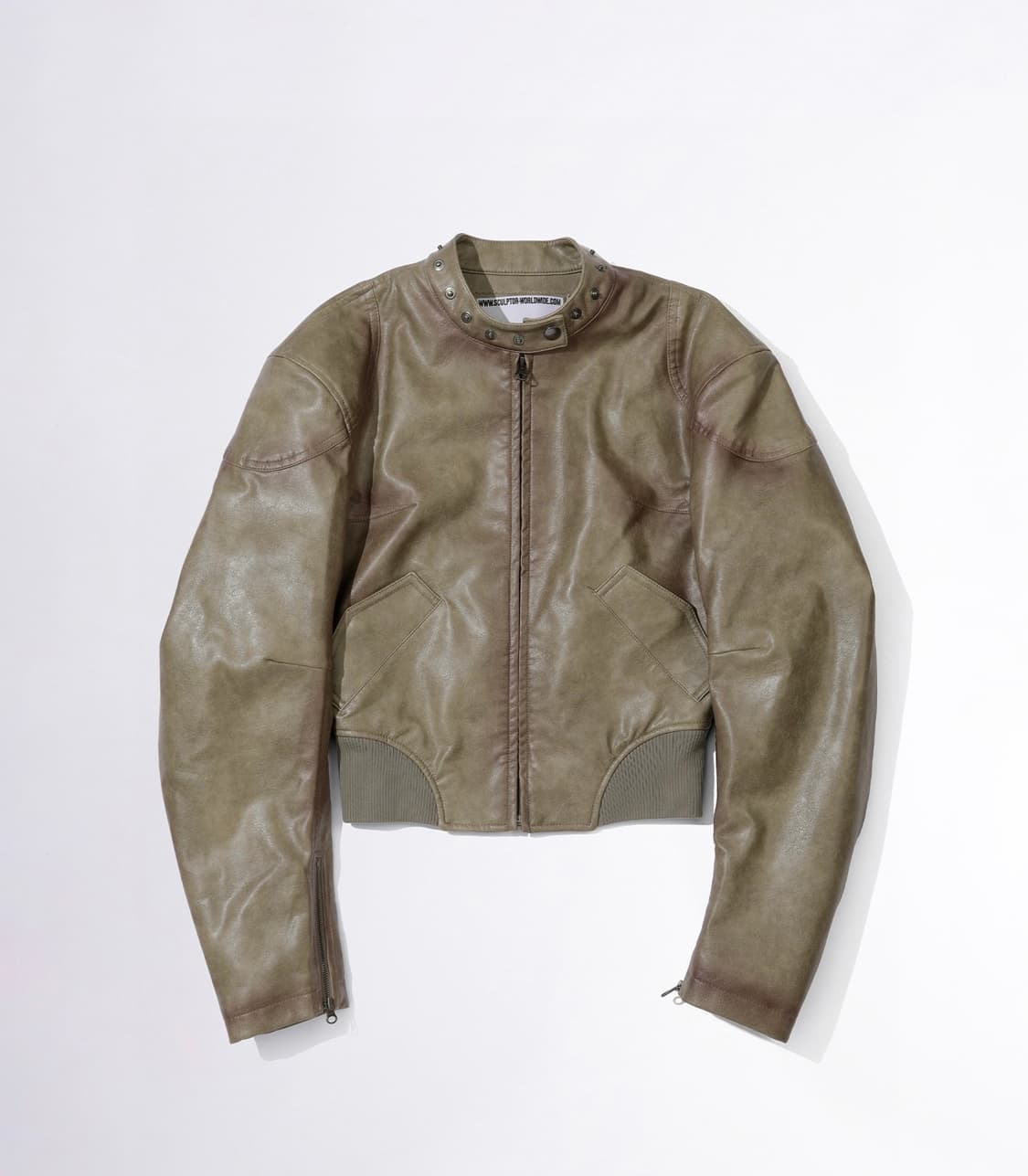 스컬프터 faux leather bomber sage 상품이미지2
