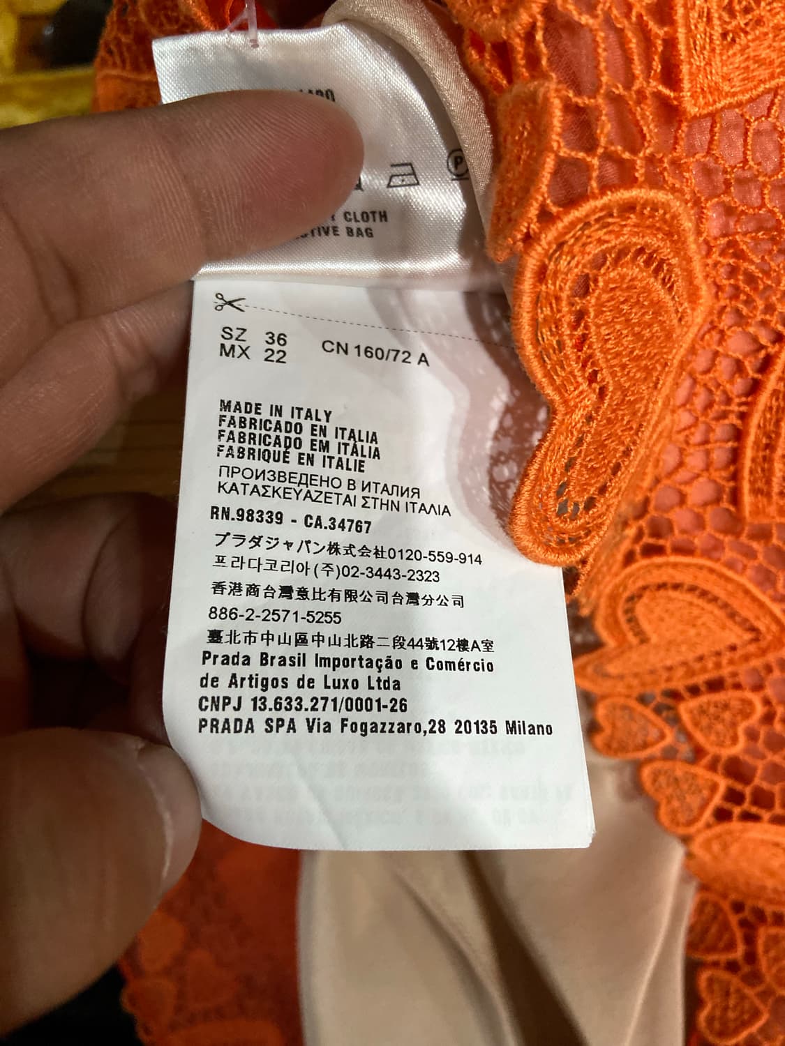 MIU MIU   미우미우 오렌지색 하트 레이스 미니 드레스 36 상품이미지10