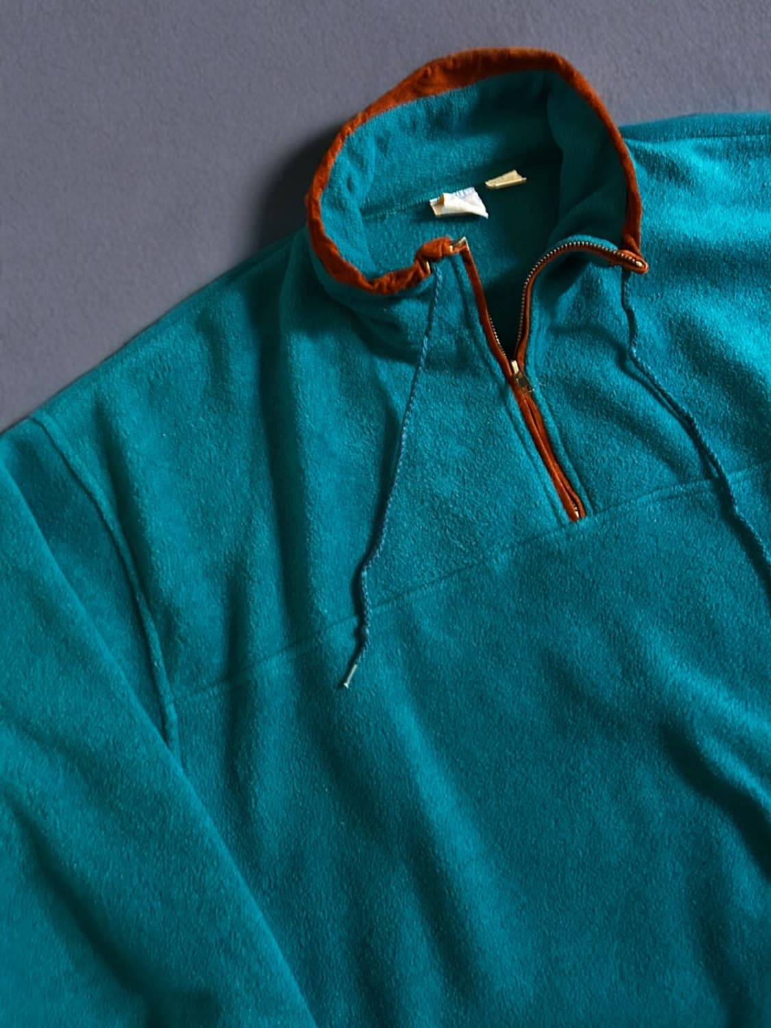 90~00s 쿼터집 풀오버 플리스 틸 컬러 상품이미지2