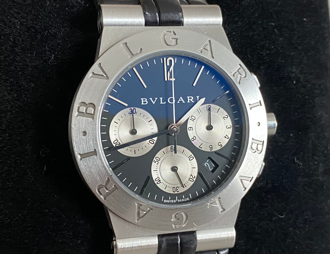 불가리 디아고노 CH35S 35mm 블랙 크로노 쿼츠 미듐 중형 상품이미지1