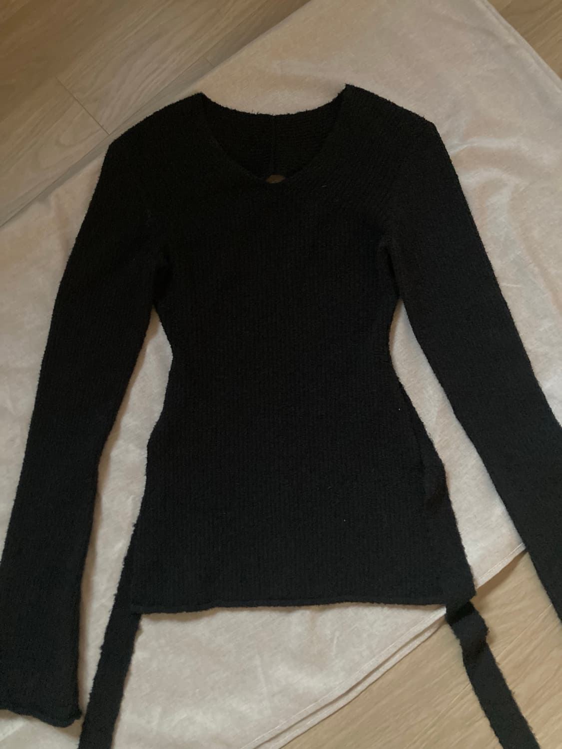 악셀아리가토 레어템 블랙 니트 Tube Rib-Knit Wrap Top 상품이미지4