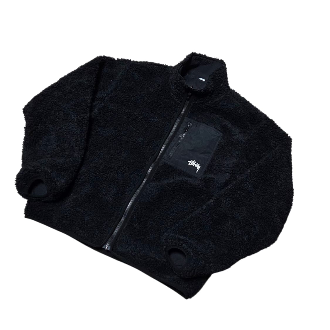 [L] 스투시 쉐르파 리버시블 플리스 자켓 블랙 상품이미지2