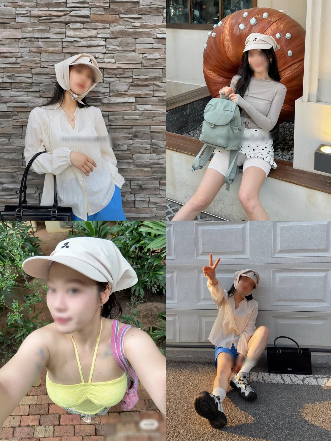 베이지 귀요미 레스트앤레크레이션 스카프캡 볼캡 모자  상품이미지1