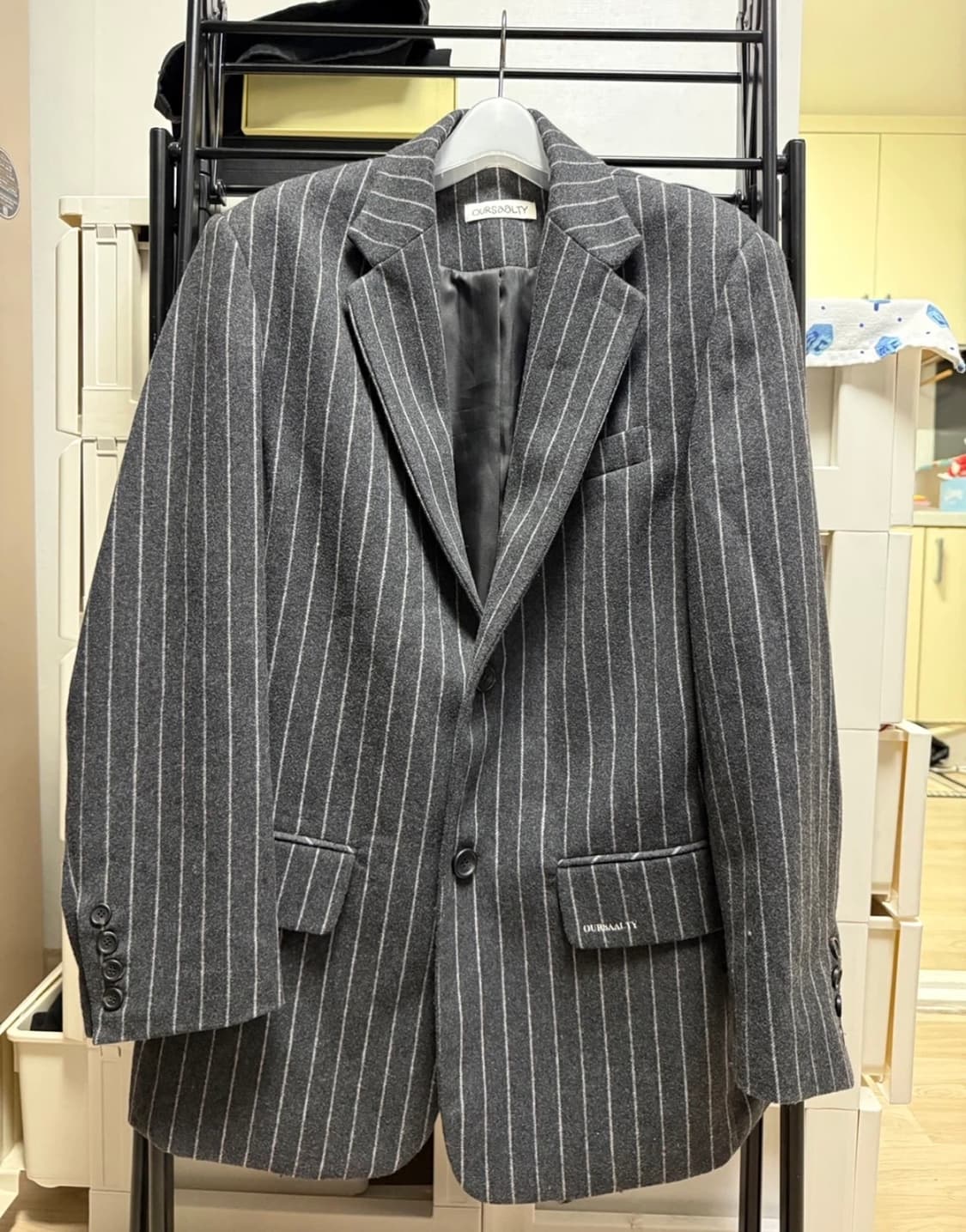 OURSAALTY 아우어솔티 스트라이프 울 자켓 상품이미지1