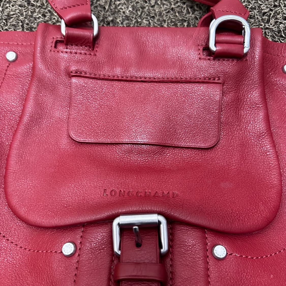 롱샴 발잔 여성 가죽 토트백 크로스백 레드 상품이미지3