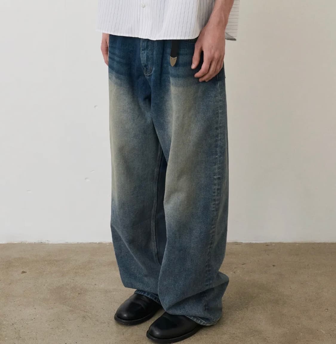 노운-wide denim pants (blue) 상품이미지1