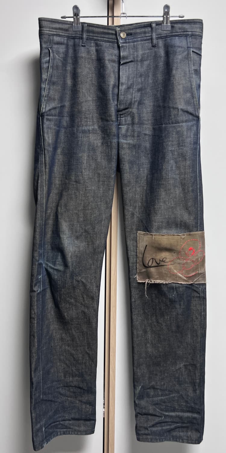 꼼데가르송 아카이브 러브패치 자수 데님진 상품이미지3
