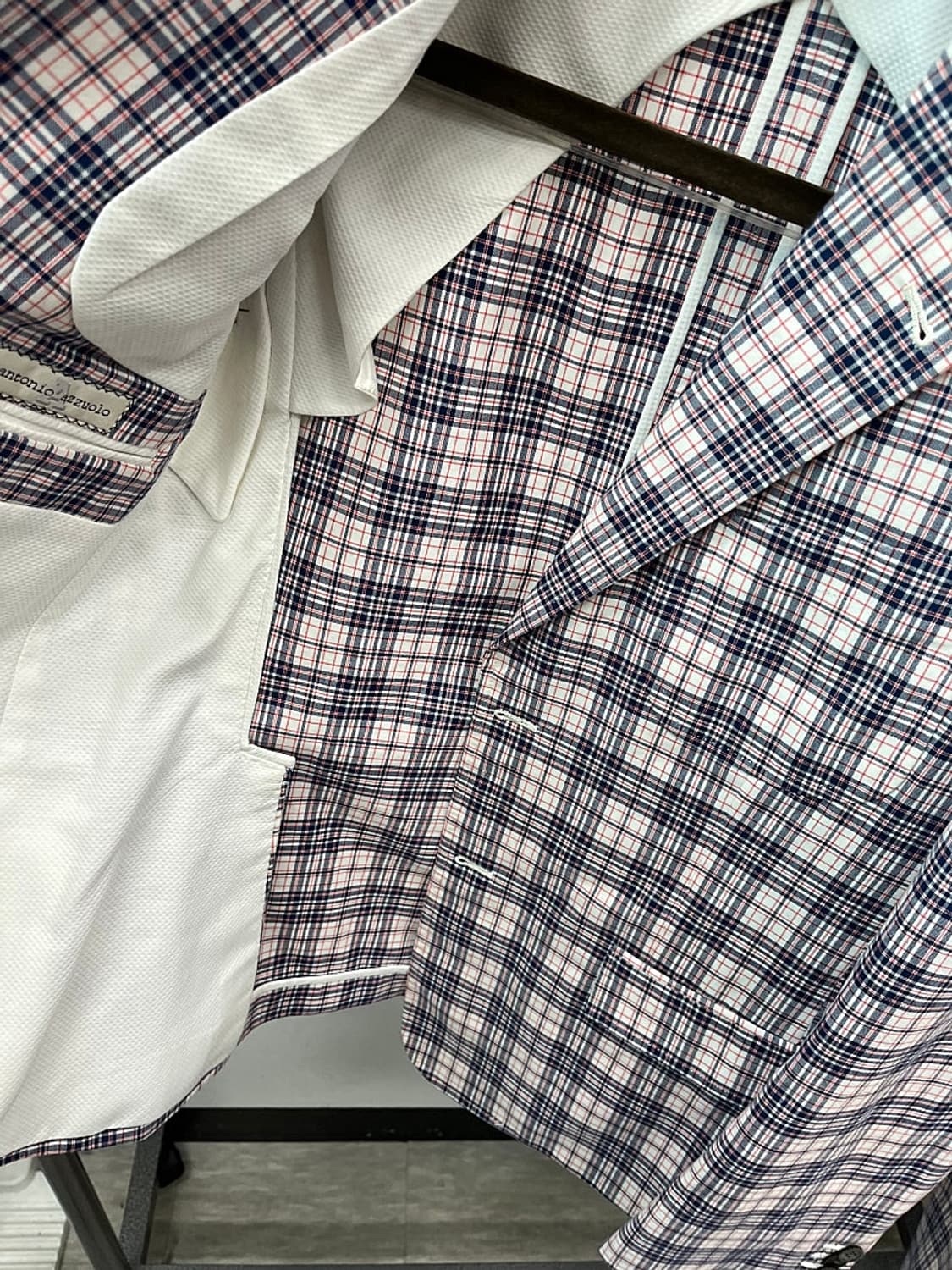 슬100,32) 안토니오 아줄로 컬렉션 체크슈트  상품이미지7