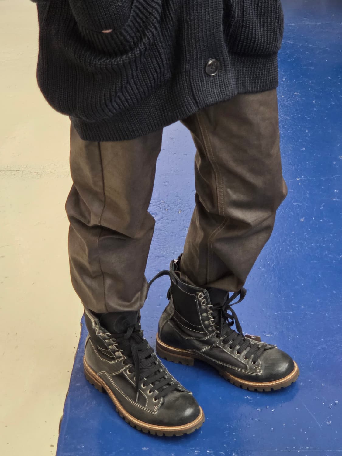 DIESEL 디젤 레더 캔버스 워커 부츠 상품이미지4