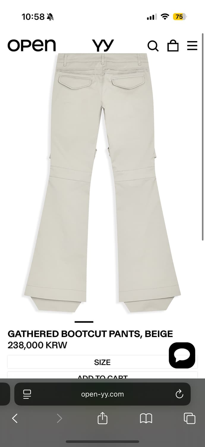 오픈와이와이 gathered bootcut pants s 상품이미지2