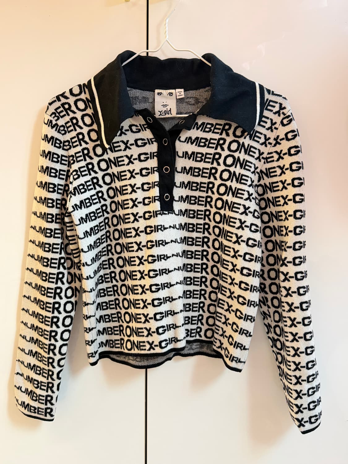 x-girl 로고 니트 상품이미지1