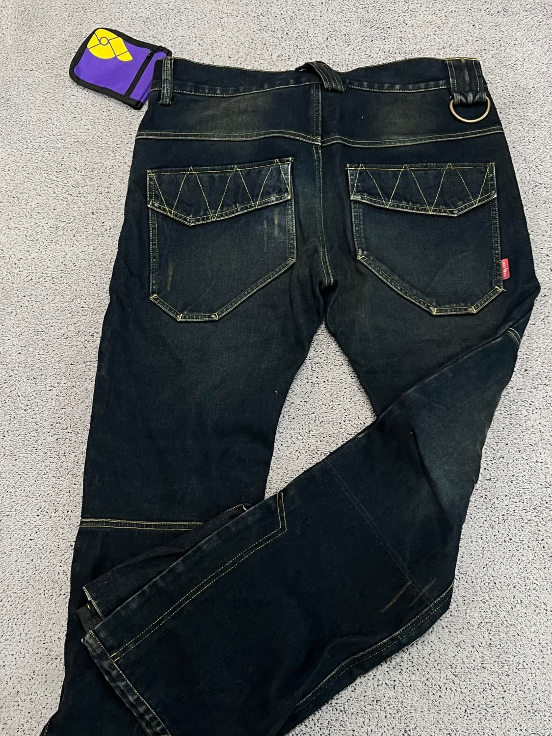 (L)  LAZYBEE 빈티지 진청 와이드 부츠컷 데님 팬츠 상품이미지4